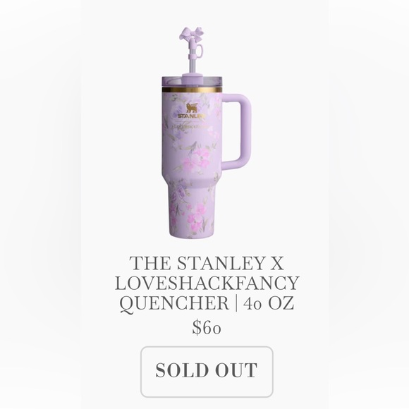 BRAND NEW 🎀 The Stanley x LoveShackFancy Quencher | 40 OZ - Happy Thoughts - Picture 1 of 6